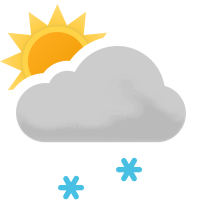 Leichter SchneefallWolkenlos